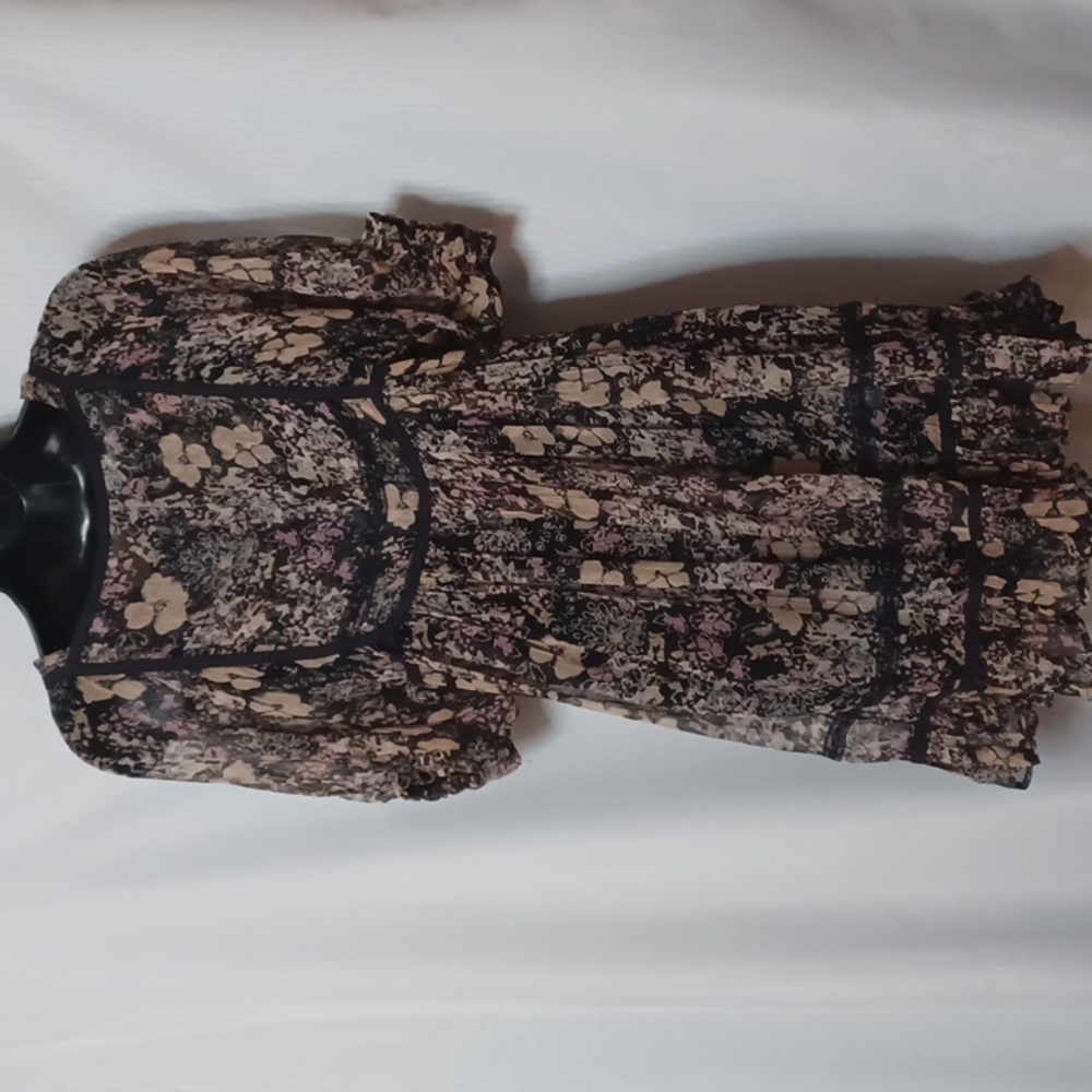 Free People More Than A Feeling Tunic Black Multi-Color Floral. Size XS - Picture 12 of 16